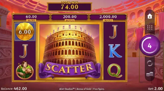 Bonus game in online slot Arena Of Gold